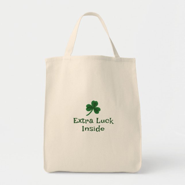 St. Patrick's Day, Funny Text Extra Luck Innen Tragetasche (Vorne)