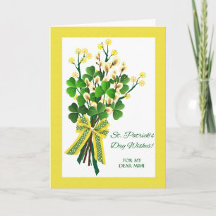St. Patrick's Day für Mimi mit Kleeblatt Bouquet Karte