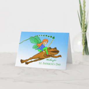 St. Patrick's Day für Schwesterfee auf Frosch reit Karte