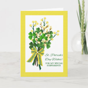 St. Patrick's Day für Stiefeltern mit Shamrocks Karte