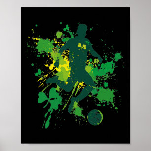 St Patricks Day Fußball-Kleeblatt Poster