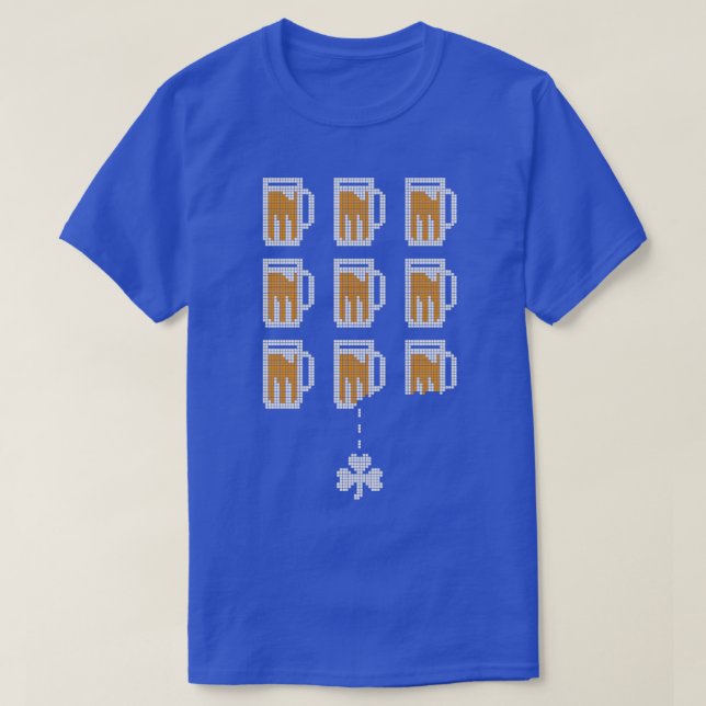 St Patricks Day Gamer Beer Glass Arcade Retro Vide T-Shirt (Design vorne)
