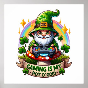 St. Patrick's Day Gamer-Gnom Poster