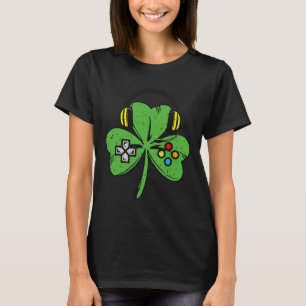 St Patricks Day Gamer Kleeblatt Videospielsteuerun T-Shirt
