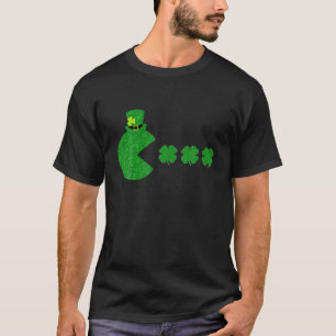 St Patricks Day Gamer Leprechaun Eating Kleeblatts T-Shirt
