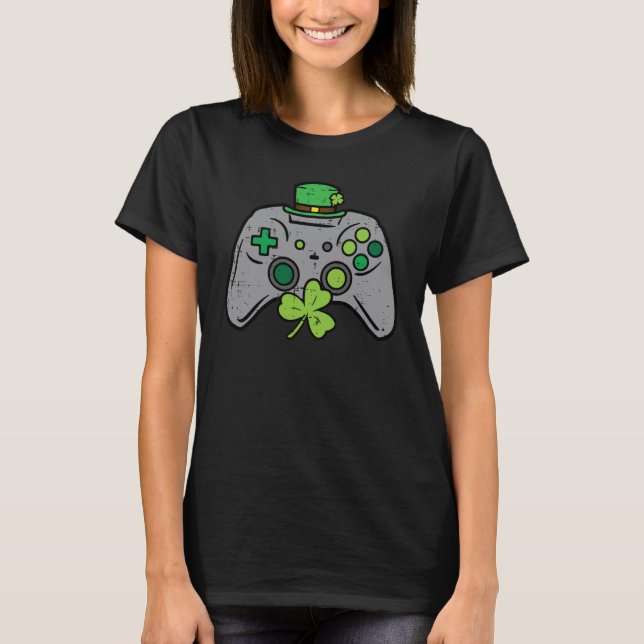 St Patricks Day Gamer Saint Pattys Men Boys Kids Y T-Shirt (Vorderseite)