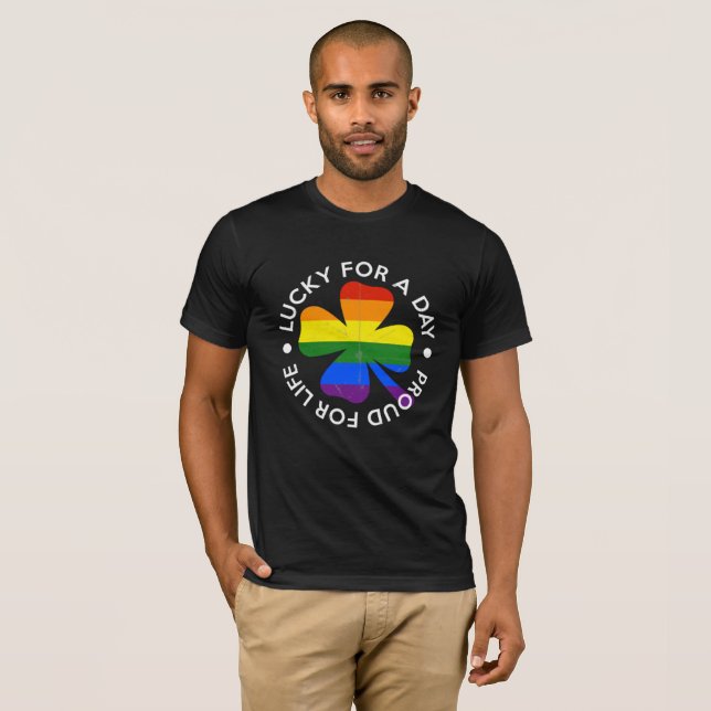 St Patrick's Day Gay Pride Rainbow LGBT Geschenk T T-Shirt (Vorne ganz)