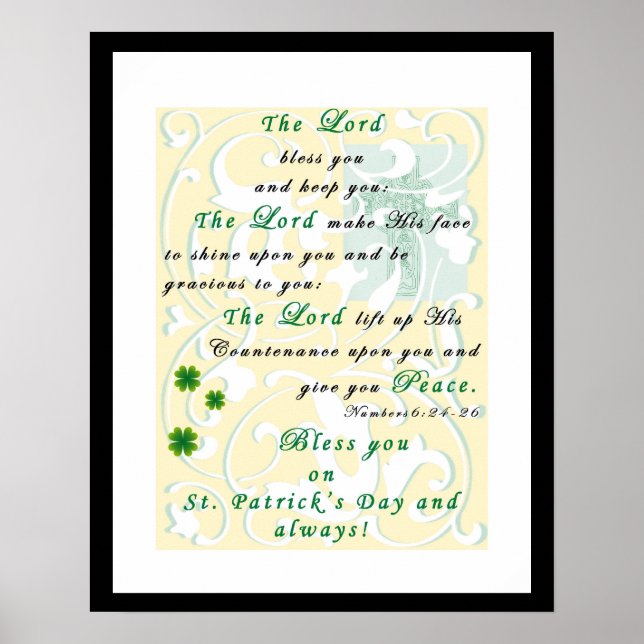 St. Patrick's Day Gebet Segen Poster (Vorne)