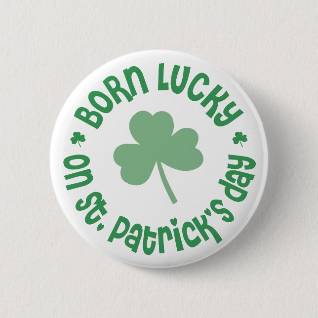 St Patricks Day Geburtstag Button (Vorderseite)