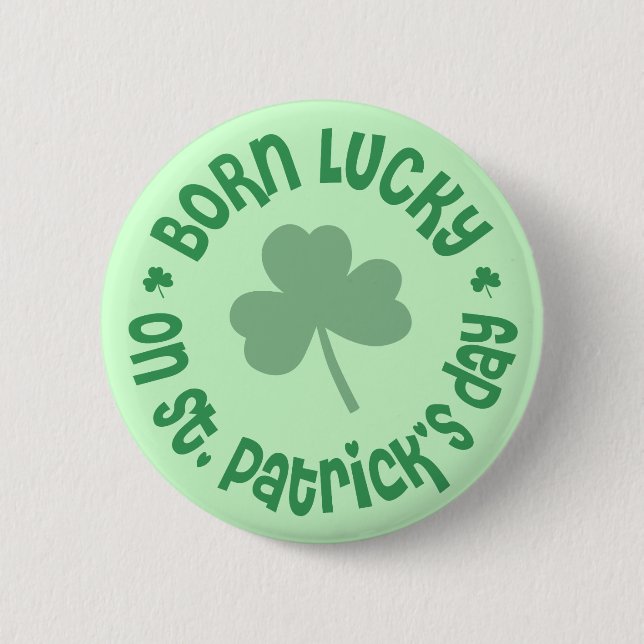 St Patricks Day Geburtstag Button (Vorderseite)