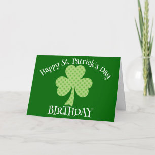 St Patricks Day Geburtstag Shamrock Punkte Karte