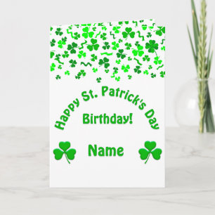 St. Patrick's Day Geburtstag Shamrocks Personalisi Karte