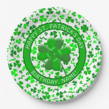 St. Patrick's Day Geburtstag Shamrocks Personalisi