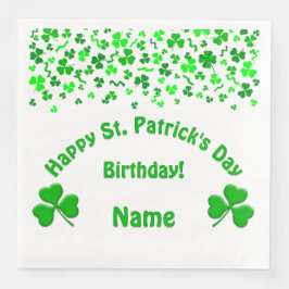 St. Patrick's Day Geburtstag Shamrocks Serviette