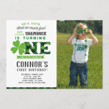 St Patrick's Day Geburtstagseinladung mit Foto