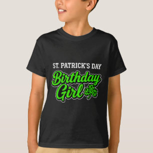 St. Patricks Day Geburtstagsmädchen Leopard Kleebl T-Shirt