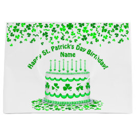 St. Patrick's Day Geburtstagstorte anpassbare Kerz Große Geschenktüte
