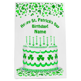 St. Patrick's Day Geburtstagstorte anpassbare Kerz Mittlere Geschenktüte