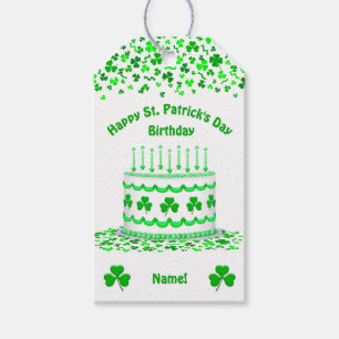 St. Patrick's Day Geburtstagstorte Benutzerdefinie Geschenkanhänger