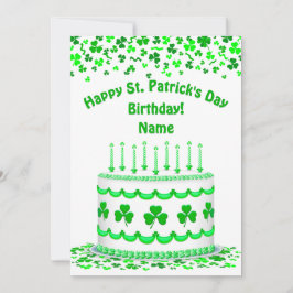 St. Patrick's Day Geburtstagstorte Benutzerdefinie Karte