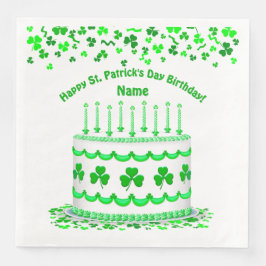 St. Patrick's Day Geburtstagstorte Benutzerdefinie Serviette
