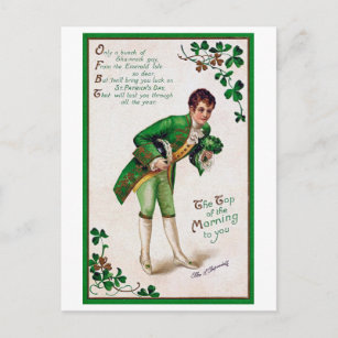 St. Patrick's Day Gedicht, Vintag Postkarte