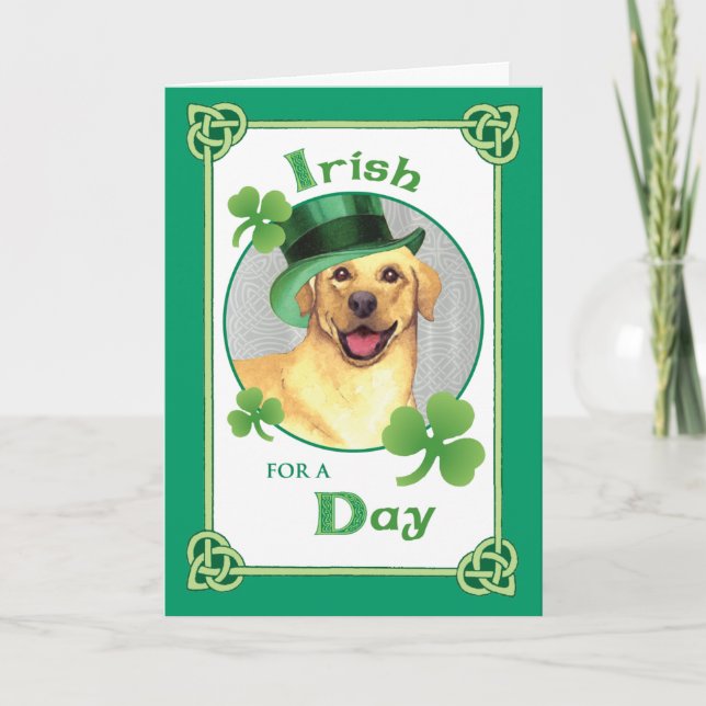 St. Patrick's Day Gelbe Labrador Karte (Vorderseite)