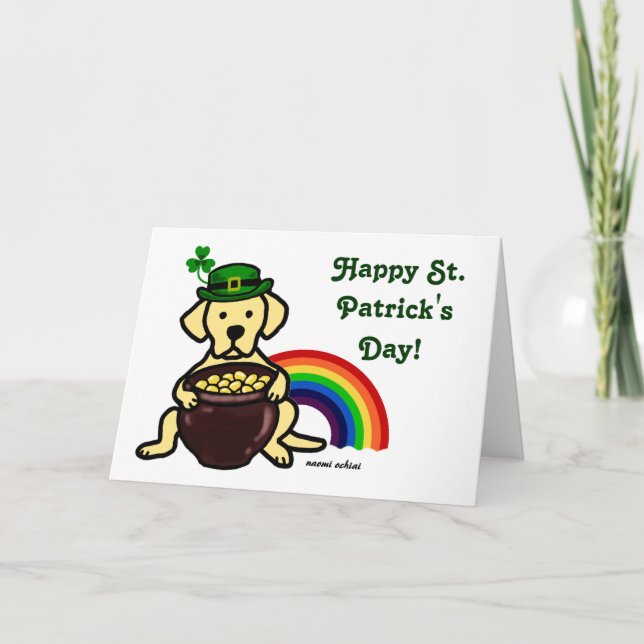 St. Patrick's Day Gelbe Labrador Rainbow Karte (Vorderseite)