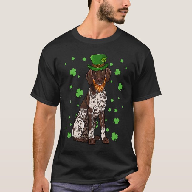 St Patricks Day German Shorthaired Pointer Dog Sha T-Shirt (Vorderseite)