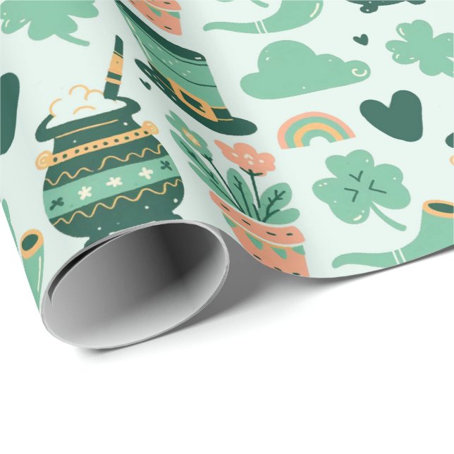 St.Patrick's Day Geschenkpapier (Rolleneckpunkt)
