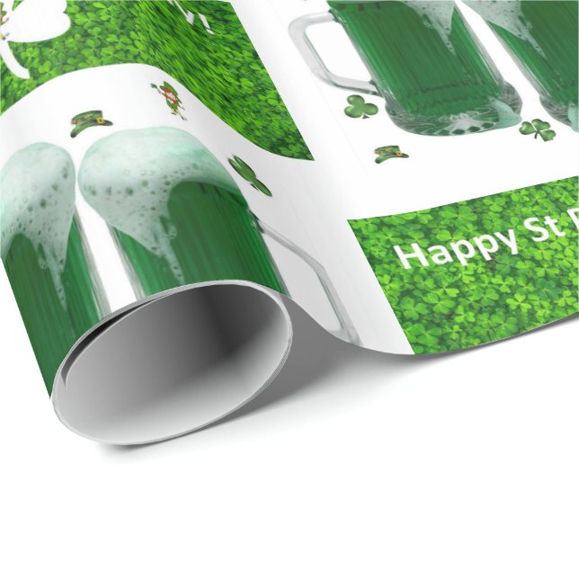 St. Patrick's Day Geschenkpapier Bier (Rolleneckpunkt)