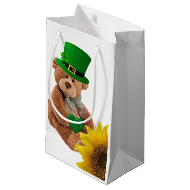 St. Patrick's Day Geschenktasche Teddy Bear Kleine Geschenktüte (Vorderseite Schrägansicht)