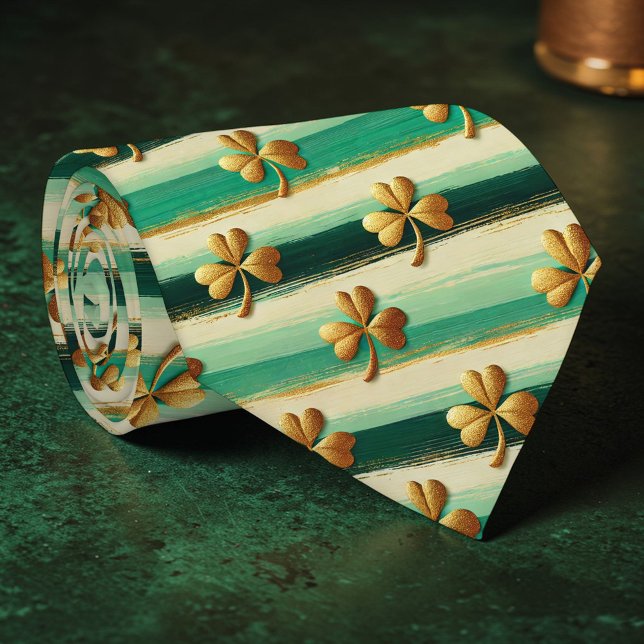 St. Patrick's Day gestreifte maßgeschneiderte Kraw Krawatte (Von Creator hochgeladen)