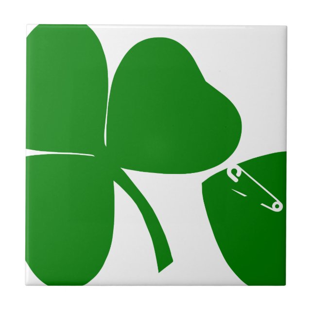 St Patrick's Day - Get Lucky 3 + 1 leaves = 4 Fliese (Vorderseite)