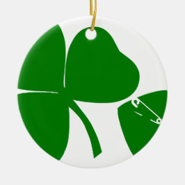 St Patrick's Day - Get Lucky 3 + 1 leaves = 4 Keramik Ornament