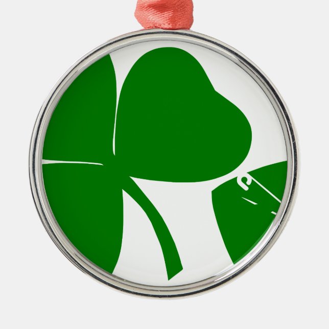 St Patrick's Day - Get Lucky 3 + 1 leaves = 4 Ornament Aus Metall (Vorne)