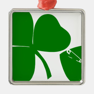 St Patrick's Day - Get Lucky 3 + 1 leaves = 4 Ornament Aus Metall
