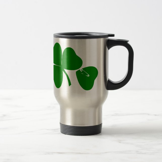 St Patrick's Day - Get Lucky 3 + 1 leaves = 4 Reisebecher (Rechts)