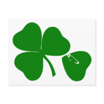 St Patrick's Day Get Lucky Safety Button Postkarte