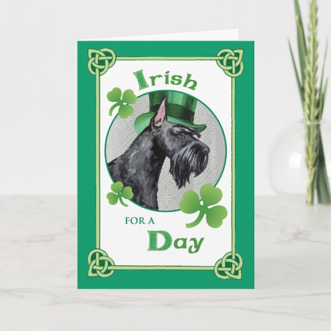 St. Patrick's Day Giant Schnauzer Karte (Vorderseite)
