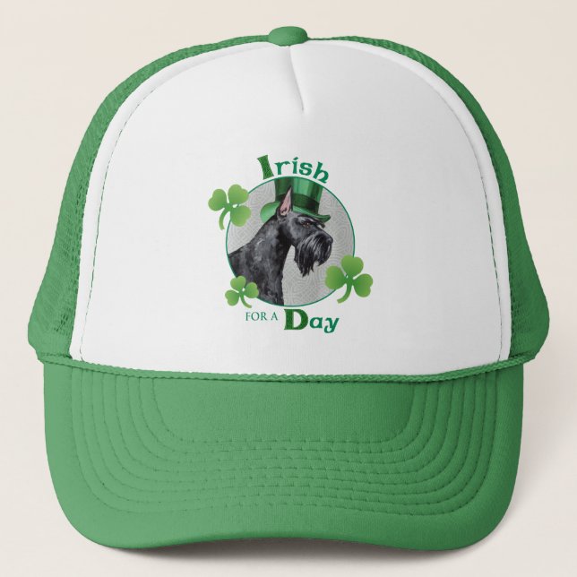 St. Patrick's Day Giant Schnauzer Truckerkappe (Vorderseite)