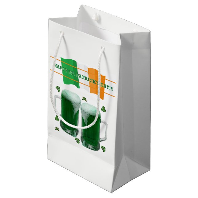 St. Patrick's Day Gift Bag Beer Kleine Geschenktüte (Vorderseite Schrägansicht)