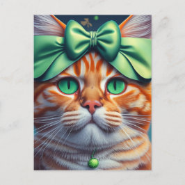 St. Patricks Day Ginger Cat Postkarte