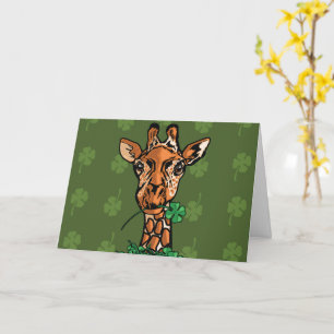 St. Patrick's Day Giraffe Karte