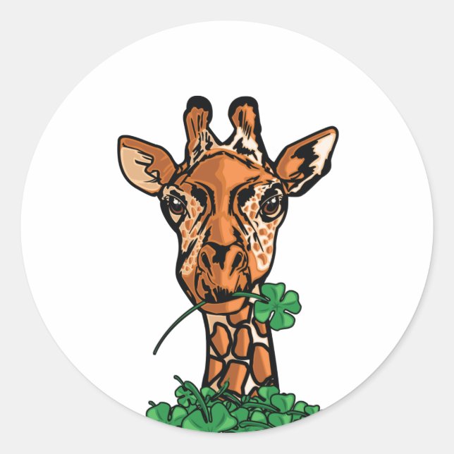 St. Patricks Day Giraffe Runder Aufkleber (Vorderseite)