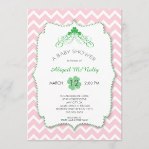 St Patrick's Day Girl Baby Shower lädt ein Einladung
