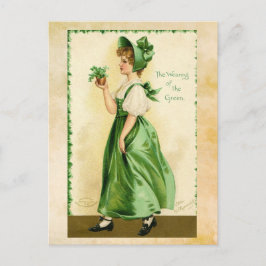 St. Patrick's Day Girl in Green Postcard Postkarte
