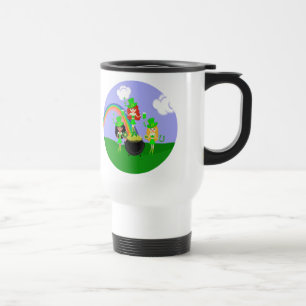 St Patrick's Day Girl Leprechauns Reisebecher