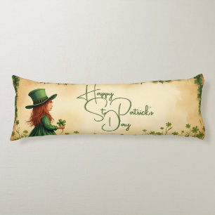 St. Patrick's Day Girl mit Kleeblättern Seitenschläferkissen