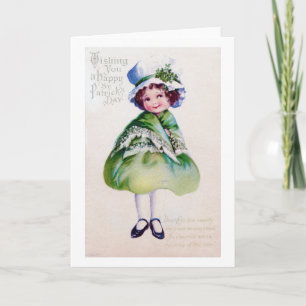 St. Patrick's Day Girl, Vintag Karte